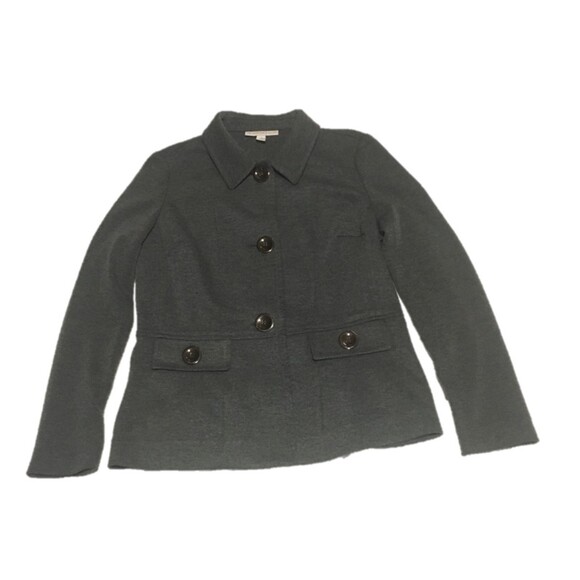 ✨️4 For $20✨️ jacket Womens Small petite gray 3 button jersey knit Career Preppy - Picture 1 of 6